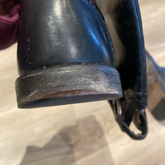 Frye Pebbled Leather Calf High Paige Trapunto Boots - Picture 12 of 14